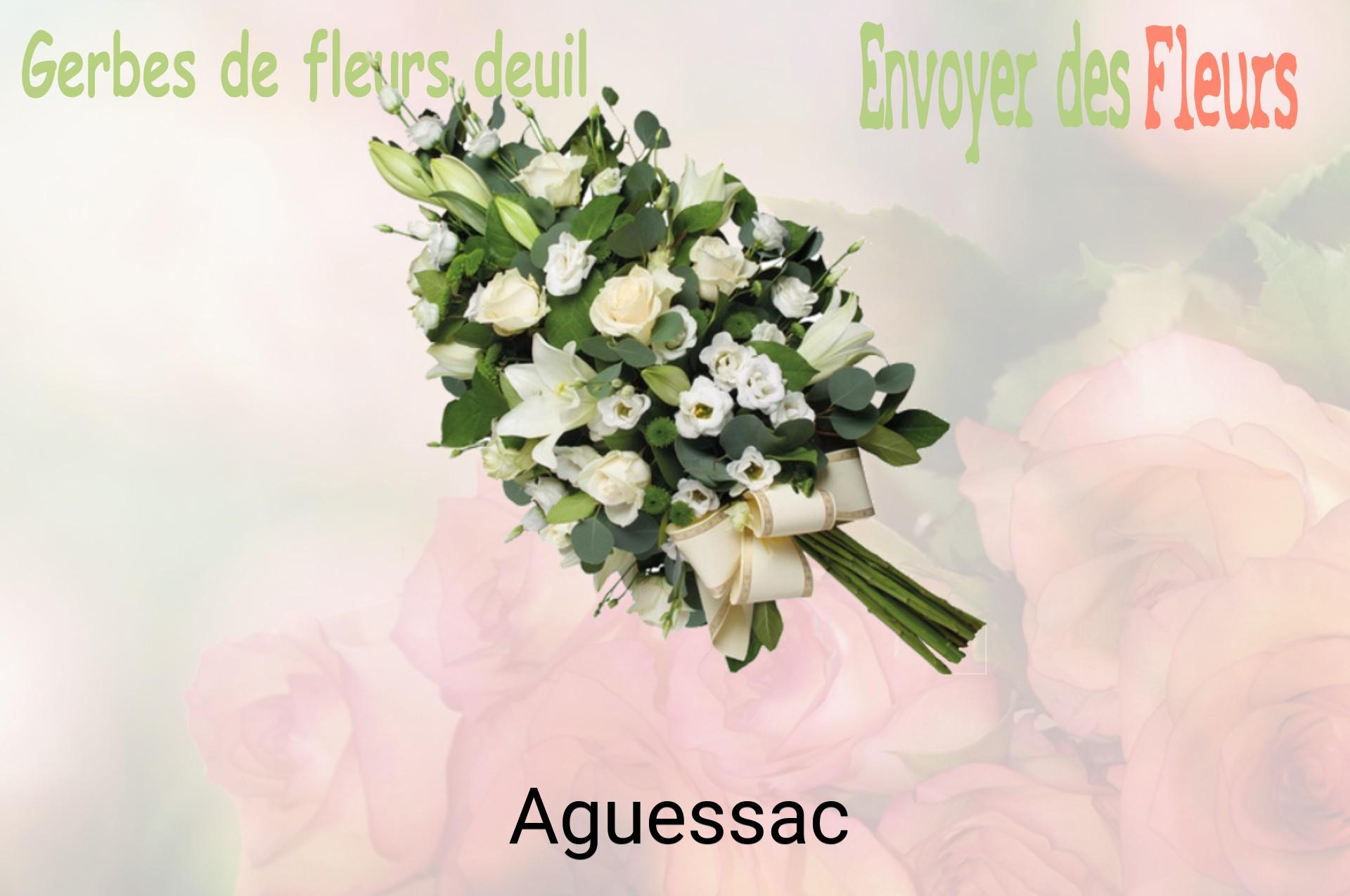Gerbe de fleurs de deuil livrée à Aguessac